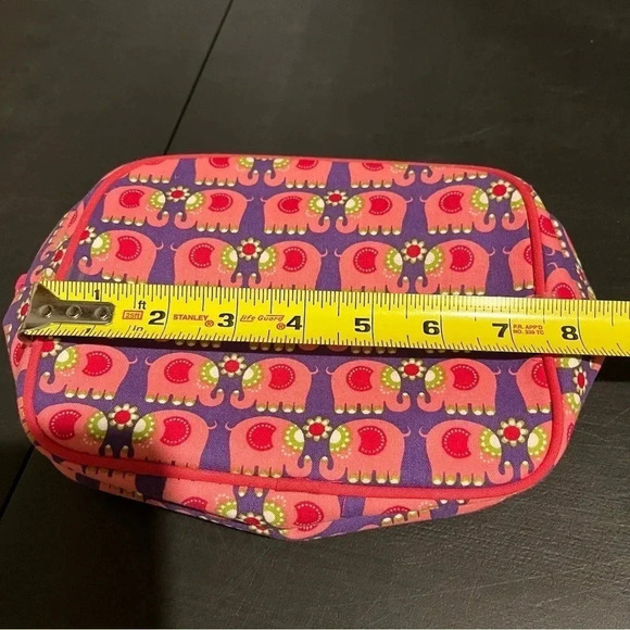 Once Upon A Rose Elephant Travel Bags Lot Of 2 Nesting Pink Floral Zip - Picture 8 of 11